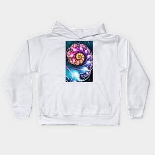 Colourful fractal spiral Kids Hoodie